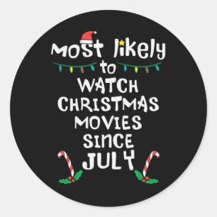 Hoogstwaarschijnlijk kerstfilms bekijken juli kers ronde sticker