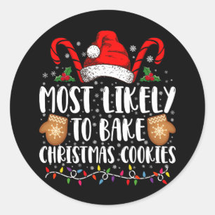 Hoogstwaarschijnlijk kerstkoekjes bakken Kerstmis  Ronde Sticker