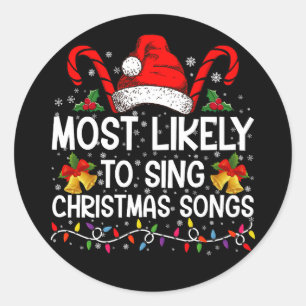 Hoogstwaarschijnlijk kerstliedjes zingt ronde sticker