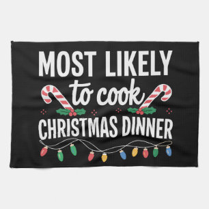 Hoogstwaarschijnlijk Kerstmaal Koken Grappige Fami Theedoek
