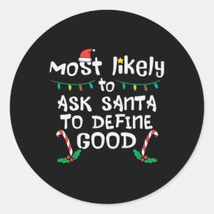 Hoogstwaarschijnlijk Kerstman definiëren Goede Ker Ronde Sticker