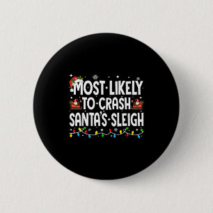 Hoogstwaarschijnlijk Kerstman Slede Familie Matchi Ronde Button 5,7 Cm