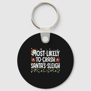Hoogstwaarschijnlijk Kerstman Sleigh Familie Match Sleutelhanger