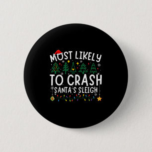 Hoogstwaarschijnlijk Kerstmans slee crashen die li Ronde Button 5,7 Cm