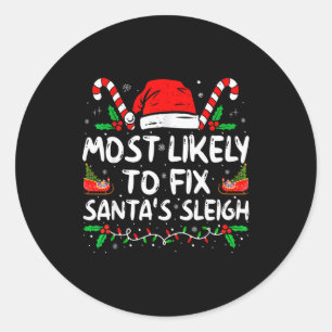 Hoogstwaarschijnlijk Kerstmis Familie Sinterklaas Ronde Sticker