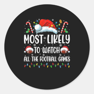 Hoogstwaarschijnlijk kijken alle voetbalwedstrijde ronde sticker