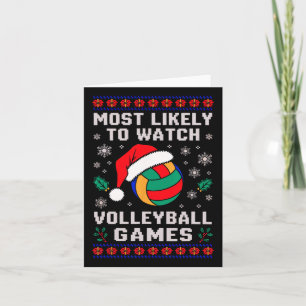 Hoogstwaarschijnlijk kijken naar volleybal kerstmi kaart