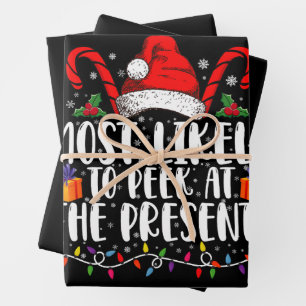 Hoogstwaarschijnlijk kijkt naar de cadeaus familie inpakpapier vel