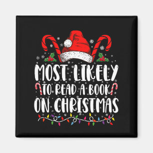 Hoogstwaarschijnlijk leest een boek met Kerstmis Magneet