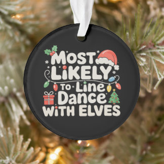 Hoogstwaarschijnlijk Lijn Dansen Met Elfen Kerstmi Ornament