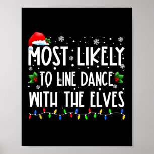 Hoogstwaarschijnlijk line dance met elfen kerstdan poster