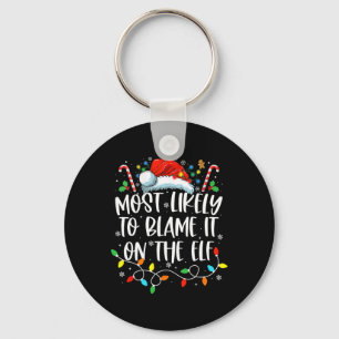Hoogstwaarschijnlijk maakt hij het de Kerstman Elf Sleutelhanger