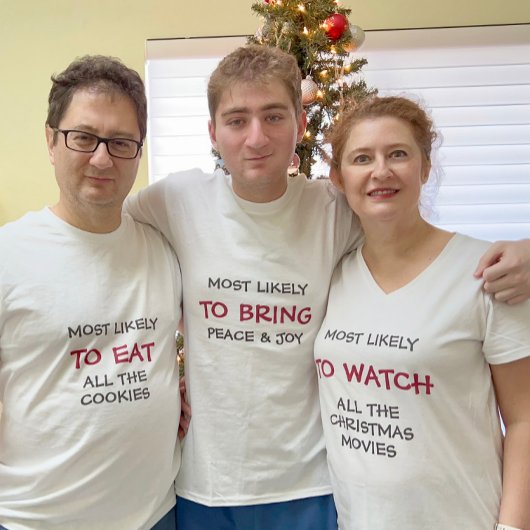 Hoogstwaarschijnlijk naar kerstfilms kijken famili t-shirt