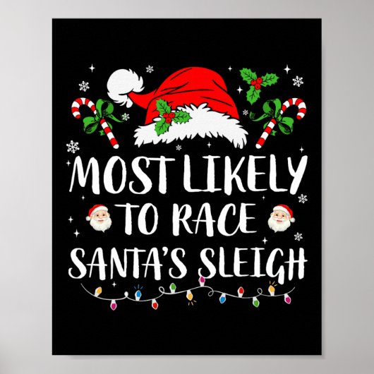 Hoogstwaarschijnlijk naar Santa's Sleigh Christmas Poster (Voorkant)