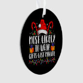 Hoogstwaarschijnlijk om cadeaus te verpakken Last  Ornament (voorkant)