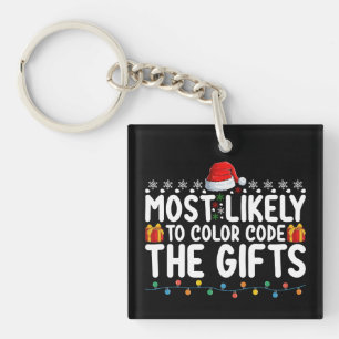 Hoogstwaarschijnlijk om de cadeaus een kleurcode t sleutelhanger