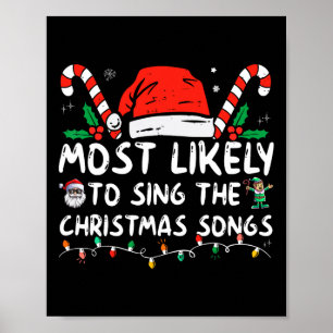 Hoogstwaarschijnlijk om de kerstliederen te zingen poster