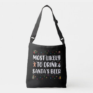 Hoogstwaarschijnlijk om de Kerstman zijn Bier te D Crossbody Tas