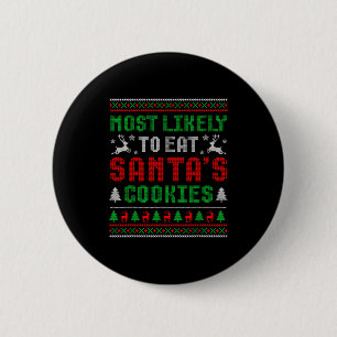 Hoogstwaarschijnlijk om de koekjes van de kerstman ronde button 5,7 cm