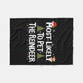 Hoogstwaarschijnlijk om de rendier Kerstmis Fam Fleece Deken (Voorkant (Horizontaal))