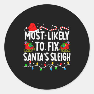 Hoogstwaarschijnlijk om de slee van de kerstman te ronde sticker