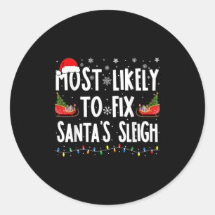 Hoogstwaarschijnlijk om de slee van de kerstman te ronde sticker