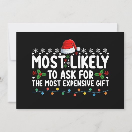 Hoogstwaarschijnlijk om het duurste kerstcadeau te kaart (Voorkant)