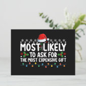 Hoogstwaarschijnlijk om het duurste kerstcadeau te kaart (Staand voorkant)