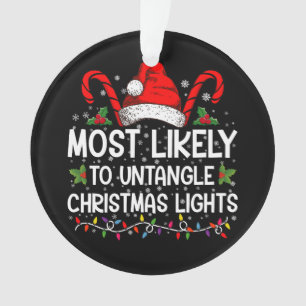 Hoogstwaarschijnlijk om kerstverlichting te ontwar ornament