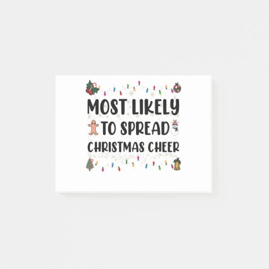 Hoogstwaarschijnlijk om kerstvreugde te verspreide post-it® notes (Voorkant)