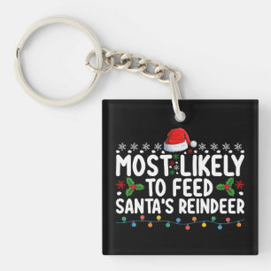 Hoogstwaarschijnlijk om rendieren van kerstman te sleutelhanger