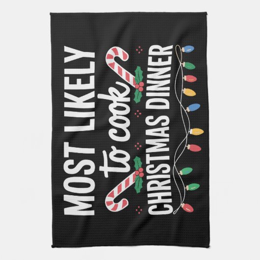 Hoogstwaarschijnlijk om te koken kerstdiner grappi theedoek (Verticaal)