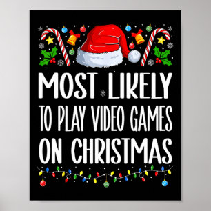 Hoogstwaarschijnlijk op kerstavond videogames spel poster