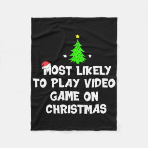 Hoogstwaarschijnlijk op kerstdag een videospel spe fleece deken
