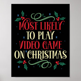 Hoogstwaarschijnlijk op kerstdag een videospel spe poster