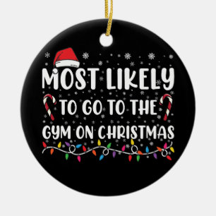 Hoogstwaarschijnlijk op kerstdag naar de sportscho keramisch ornament