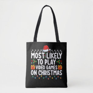 Hoogstwaarschijnlijk op kerstdag videogames spelen draagtas