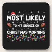 Hoogstwaarschijnlijk op kerstochtend snooze bier onderzetter (Voorkant)