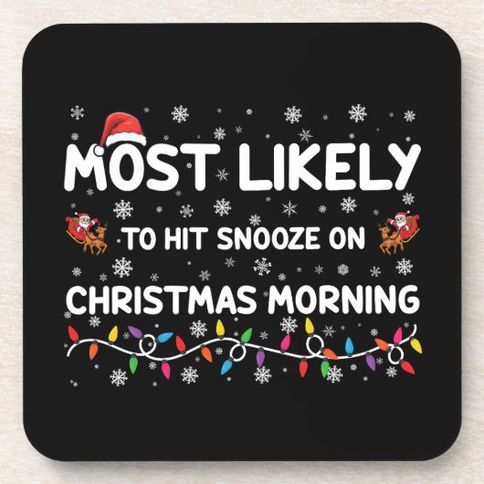 Hoogstwaarschijnlijk op kerstochtend snooze bier onderzetter (Voorkant)