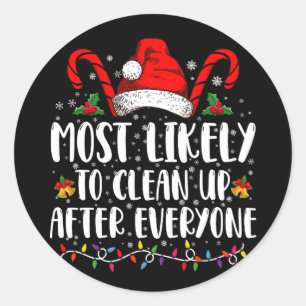 Hoogstwaarschijnlijk Opruimen Na Iedereen Kerstmis Ronde Sticker
