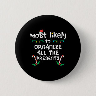 Hoogstwaarschijnlijk organiseren Cadeaus Kerstmis Ronde Button 5,7 Cm