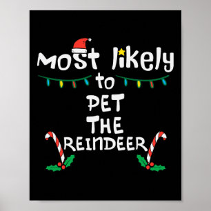 Hoogstwaarschijnlijk Pet Rendier Kerstmis Familie Poster