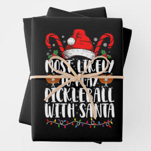 Hoogstwaarschijnlijk Pickleball Spelen Met Santa F Inpakpapier Vel