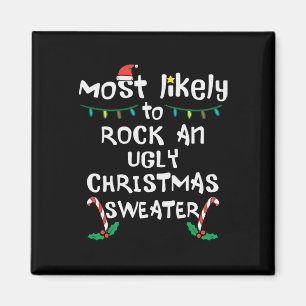 Hoogstwaarschijnlijk Rock Ugly Christmas Family Ma Magneet