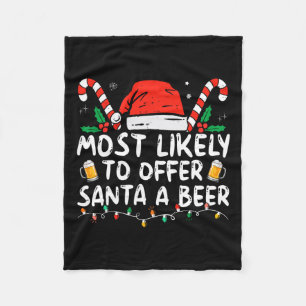 Hoogstwaarschijnlijk Santa een biertje aanbiedt Le Fleece Deken