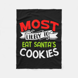 Hoogstwaarschijnlijk Santa's Koekjes Eet Lustige F Fleece Deken