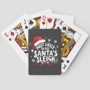 Hoogstwaarschijnlijk Santa's Sleigh Handyman Xmas Pokerkaarten