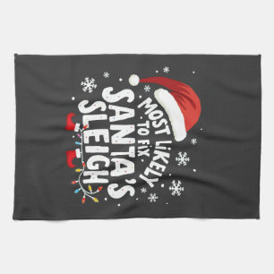 Hoogstwaarschijnlijk Santa's Sleigh Handyman Xmas Theedoek