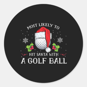 Hoogstwaarschijnlijk Sinterklaas met een golfbal K Ronde Sticker