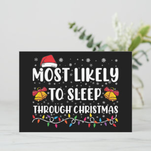 Hoogstwaarschijnlijk Slaapt Door Kerstmis Familie Kaart